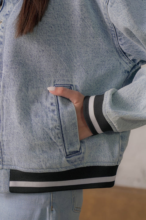 Ribbed Denim Jacket Beyond East Official