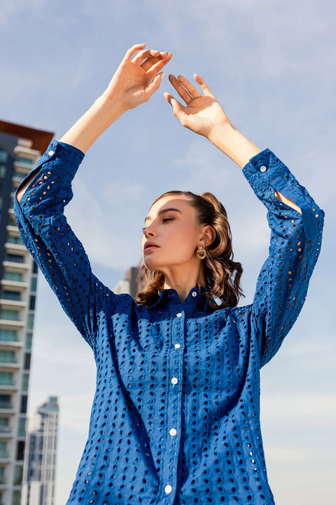 Schiffli Button-up Shirt