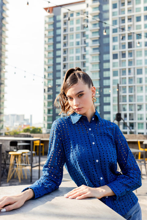 Schiffli Button-up Shirt