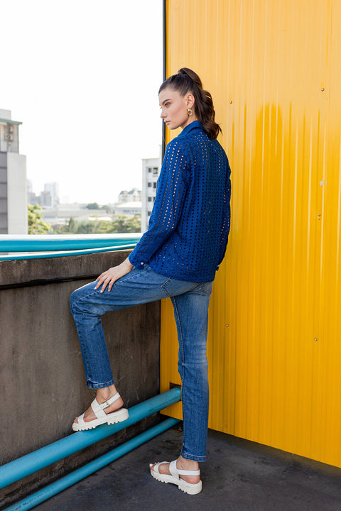 Schiffli Button-up Shirt