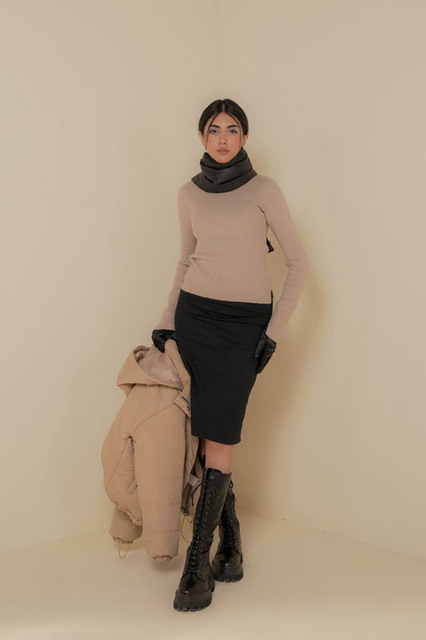 Mock Neck Knit Sweater Beyond East Official