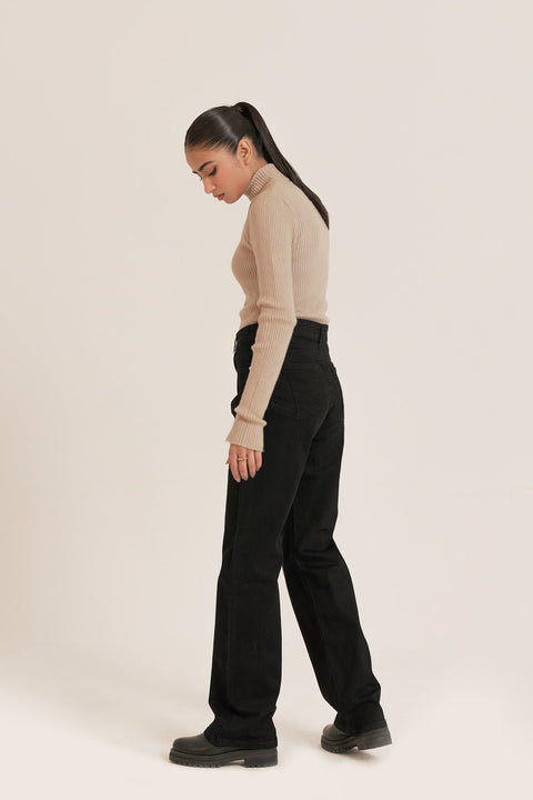 Mock Neck Knit Sweater Beyond East Official