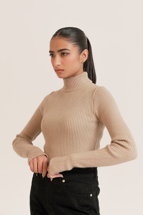 Mock Neck Knit Sweater Beyond East Official